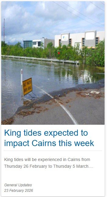 Cairns tide warning