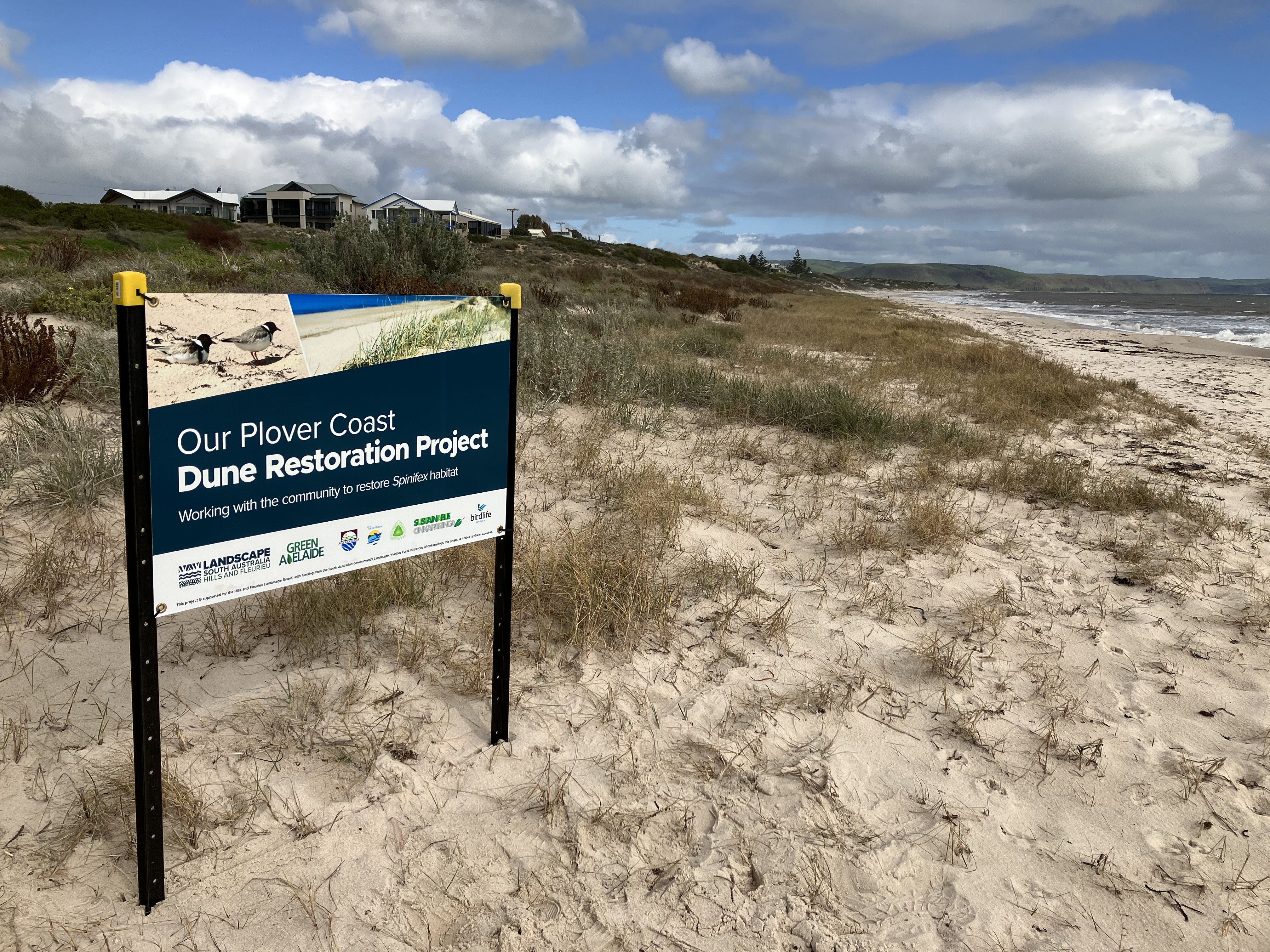 Carrickalinga beach with Our Plover Coast signage_C Taylor