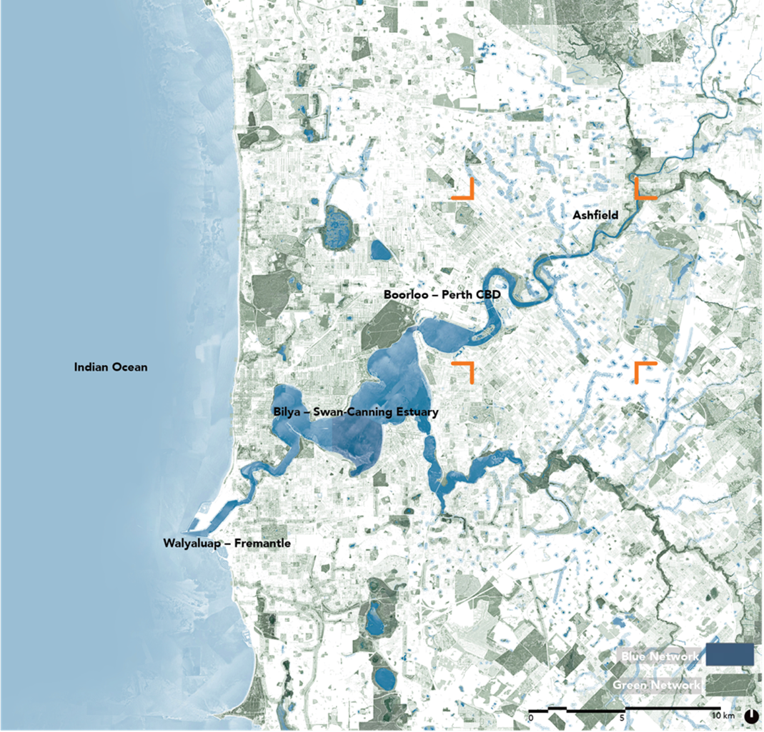 Place Value Ashfield blue green networks map